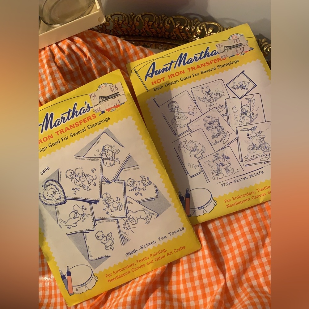 Vintage aunt Martha’s hot iron transfers